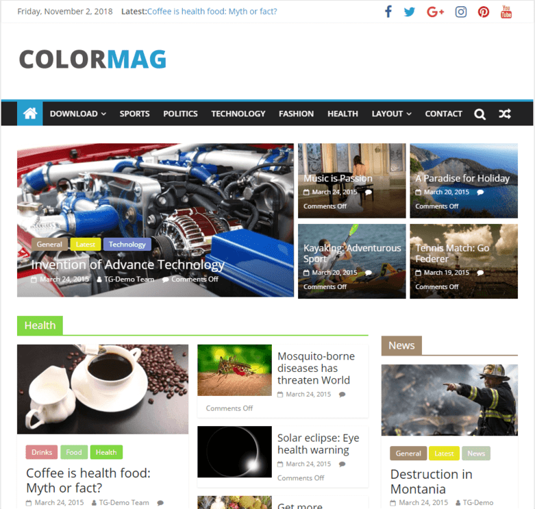 colormag- comment créer un site d'informations dans WordPress