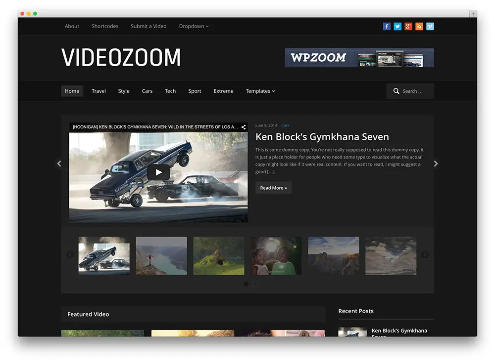 videozoom popular video sharing theme