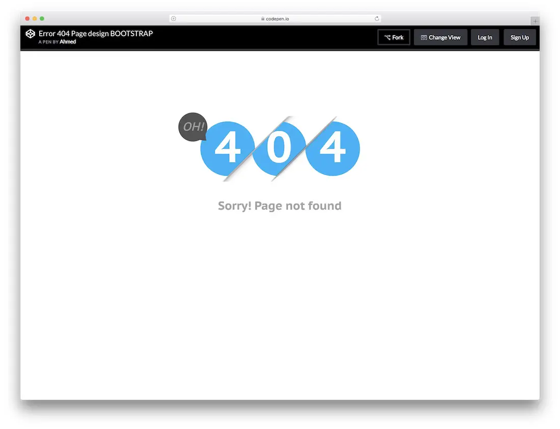 modèle de page d'erreur 404 gratuit bootstrap