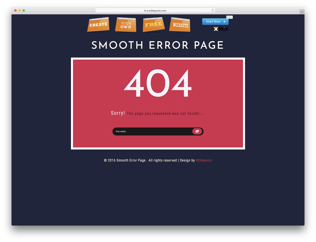 modèle de page d'erreur 404 libre lisse
