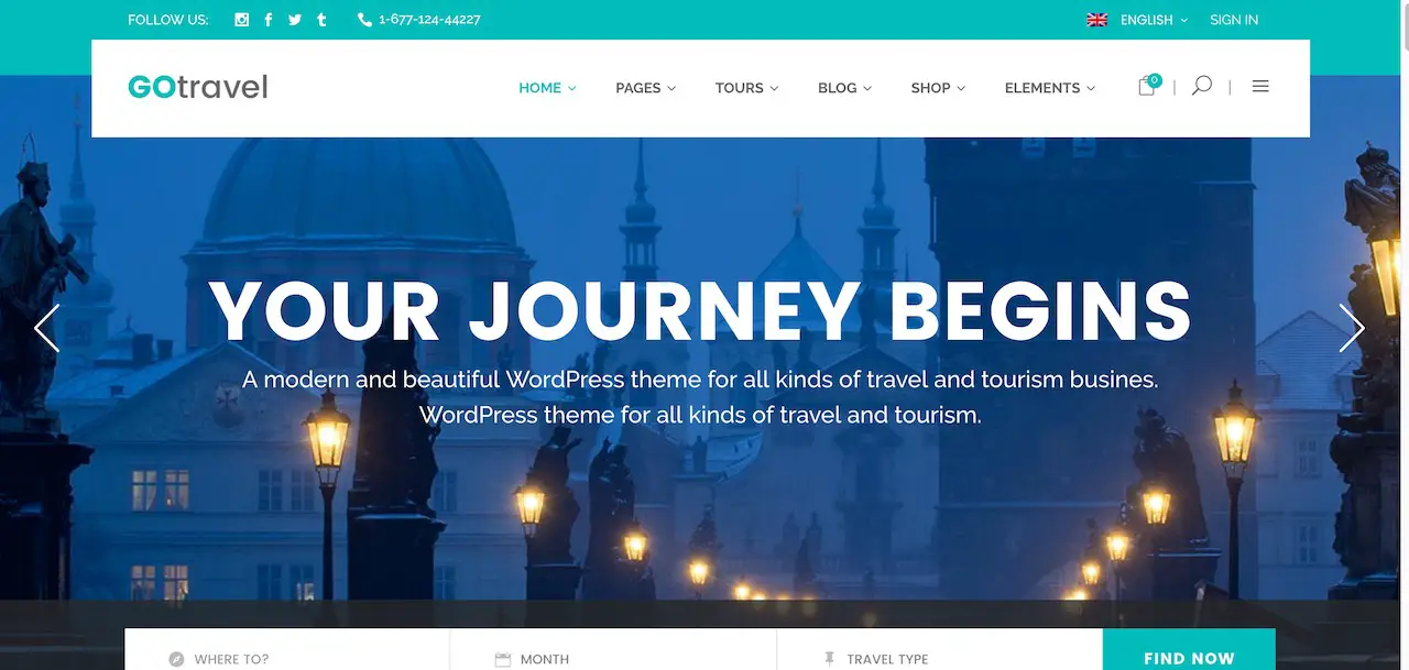 31 thèmes WordPress d'agence de voyage personnalisables 2018 6