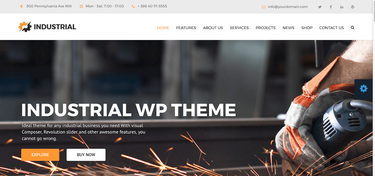 Thème WordPress Industriel - Usine, Industrie, Fabrication