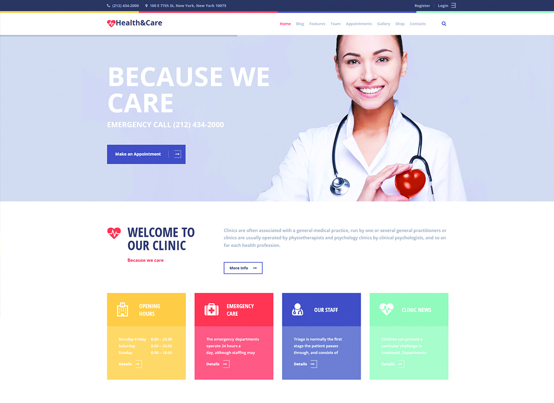 Santé et soins - Thème WordPress médical