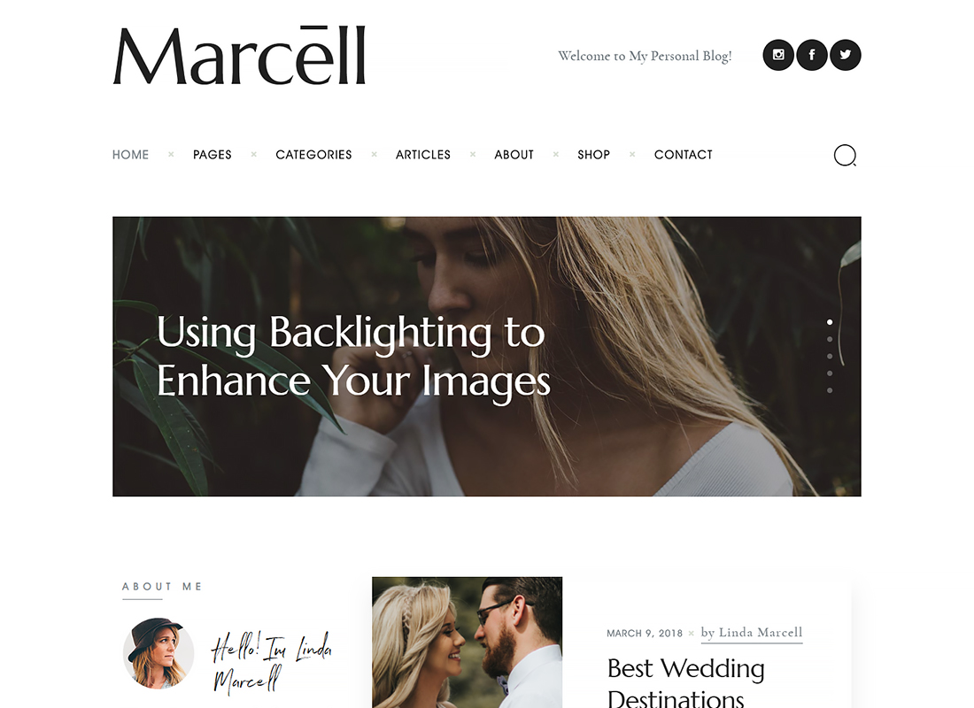 Marcell - Minimal Personal Blog & Magazine WordPress Theme