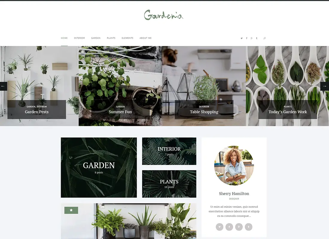 Gardenia - Un blogue personnel de jardinage élégant Thème WordPress