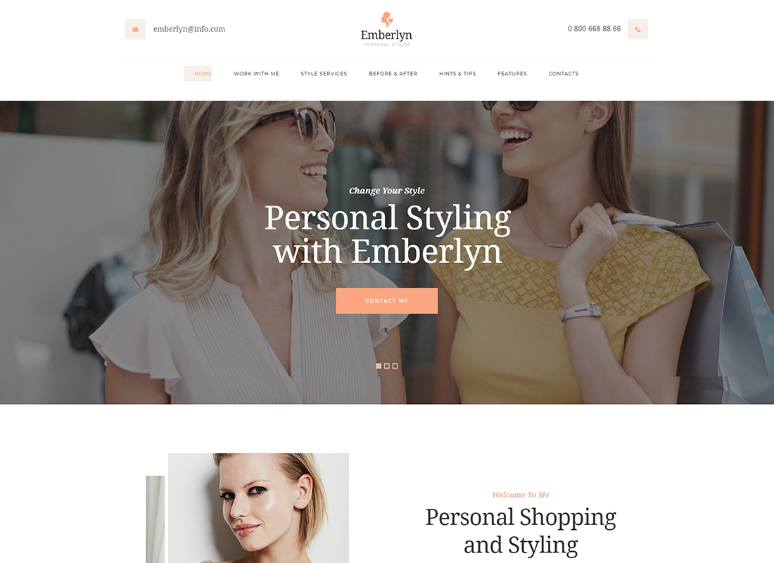 Emberlyn - Thème WordPress pour styliste personnel