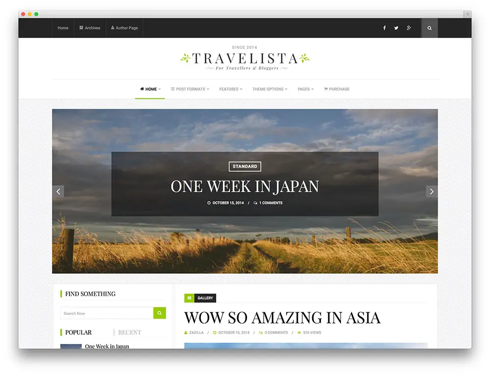 travelista - simple blog theme