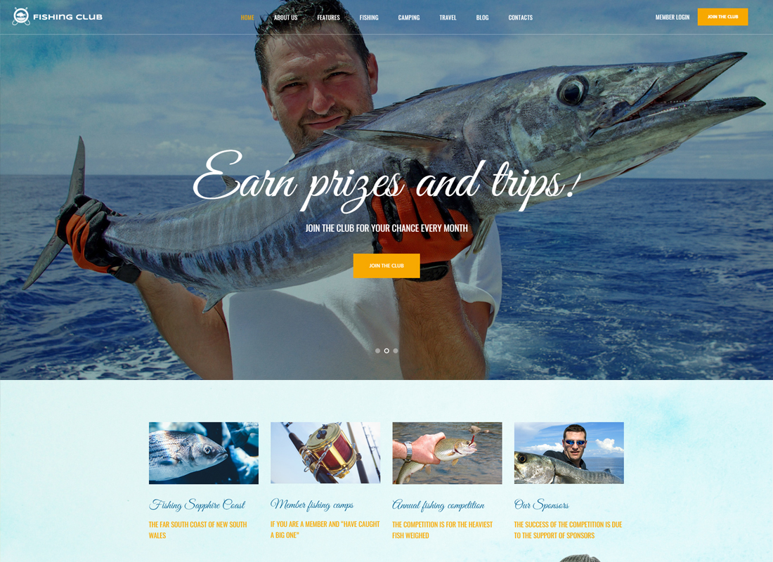 Club de pêche | Thème WordPress du Club de pêche et de chasse