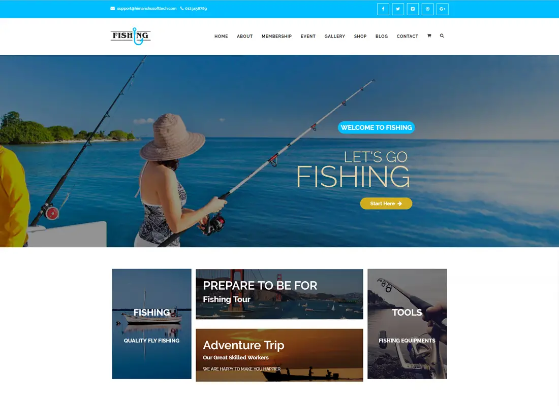 Pêche Sports nautiques | Thème WordPress pour club de pêche