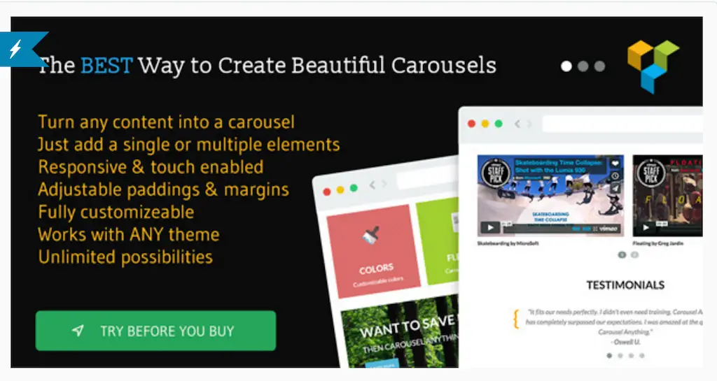 Carrousel Anything pour WPBakery Page Builder WordPress