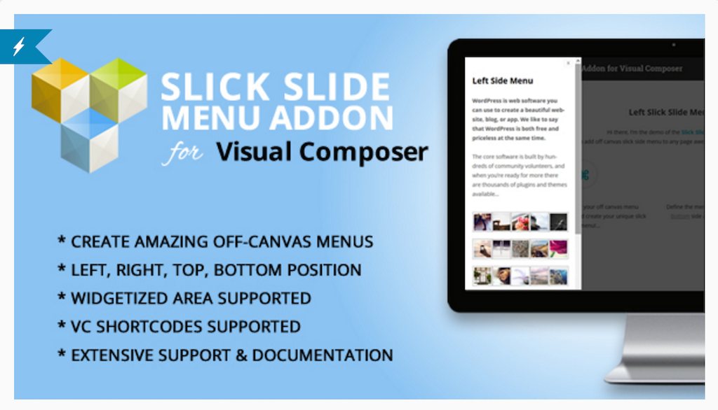 Slick Slide Menu Addon pour WPBakery Page Builder WordPress