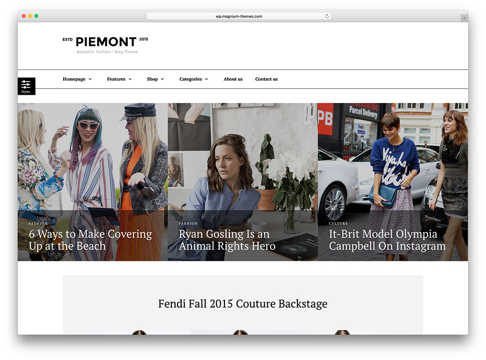 piemont - simple fashion blog theme