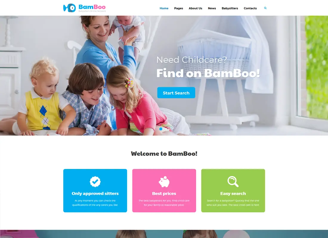 BamBoo | Thème WordPress pour sites de garde d'enfants et de garde d'enfants