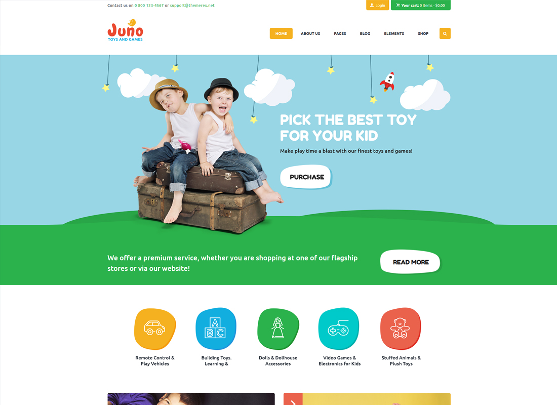 Juno | Thème WordPress du magasin de jeux et jouets pour enfants