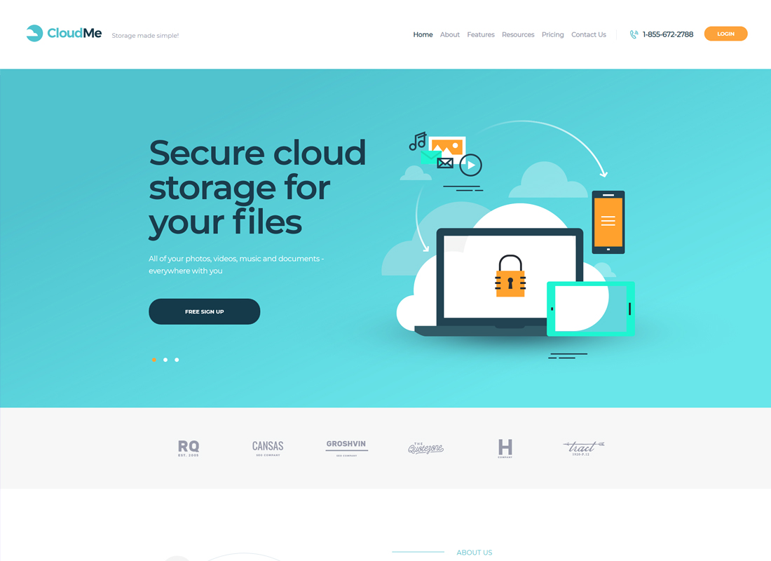 CloudMe | Thème WordPress des services de stockage en nuage et de partage de fichiers
