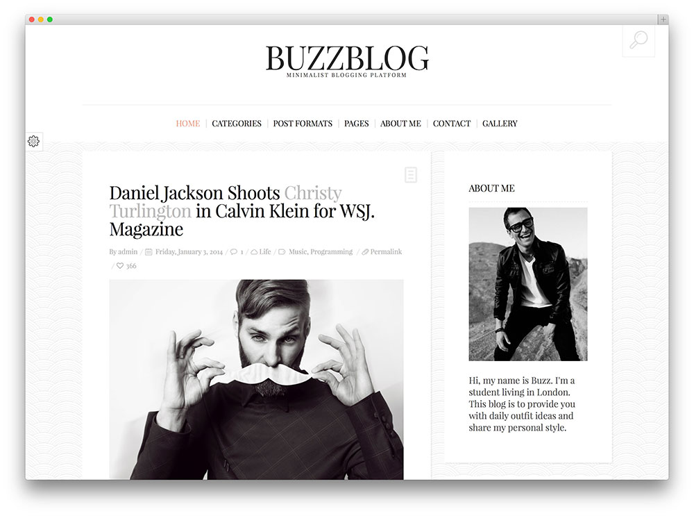 buzzblog minimal blog theme