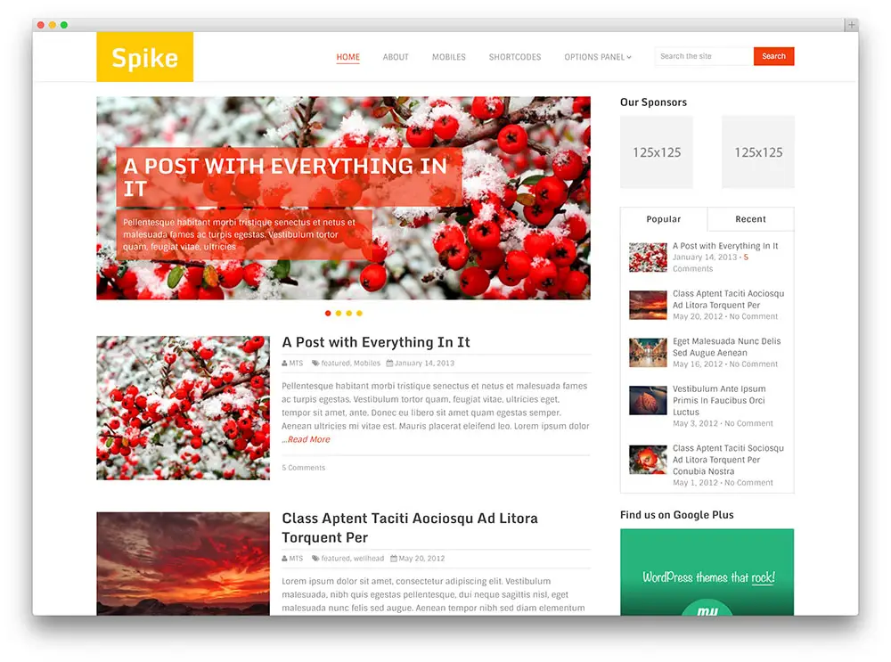 spike beautiful blog theme