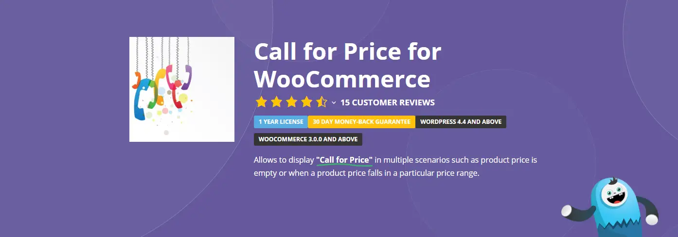 L'appel à prix pour le plugin WooCommerce.