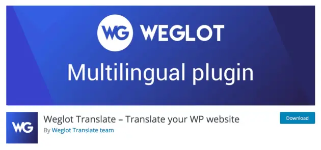 Le plugin Weglot Translate.