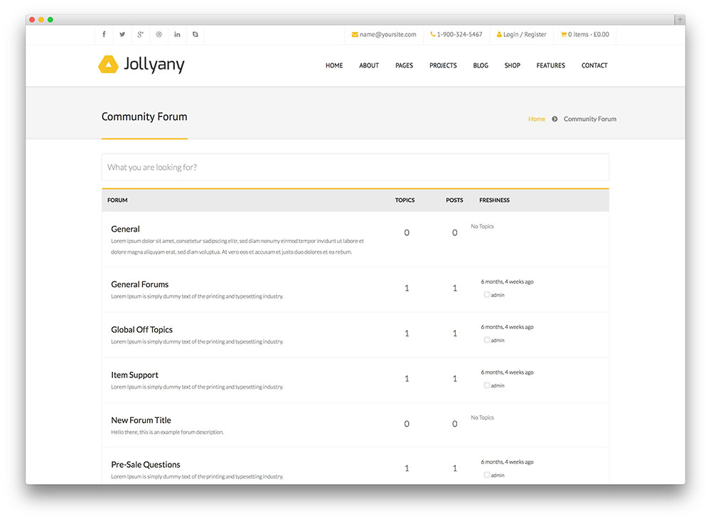 jollyany - thème WordPress pour entreprises