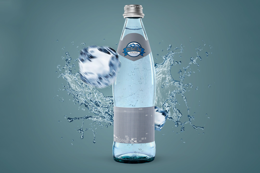 maquette de bouteille d'eau