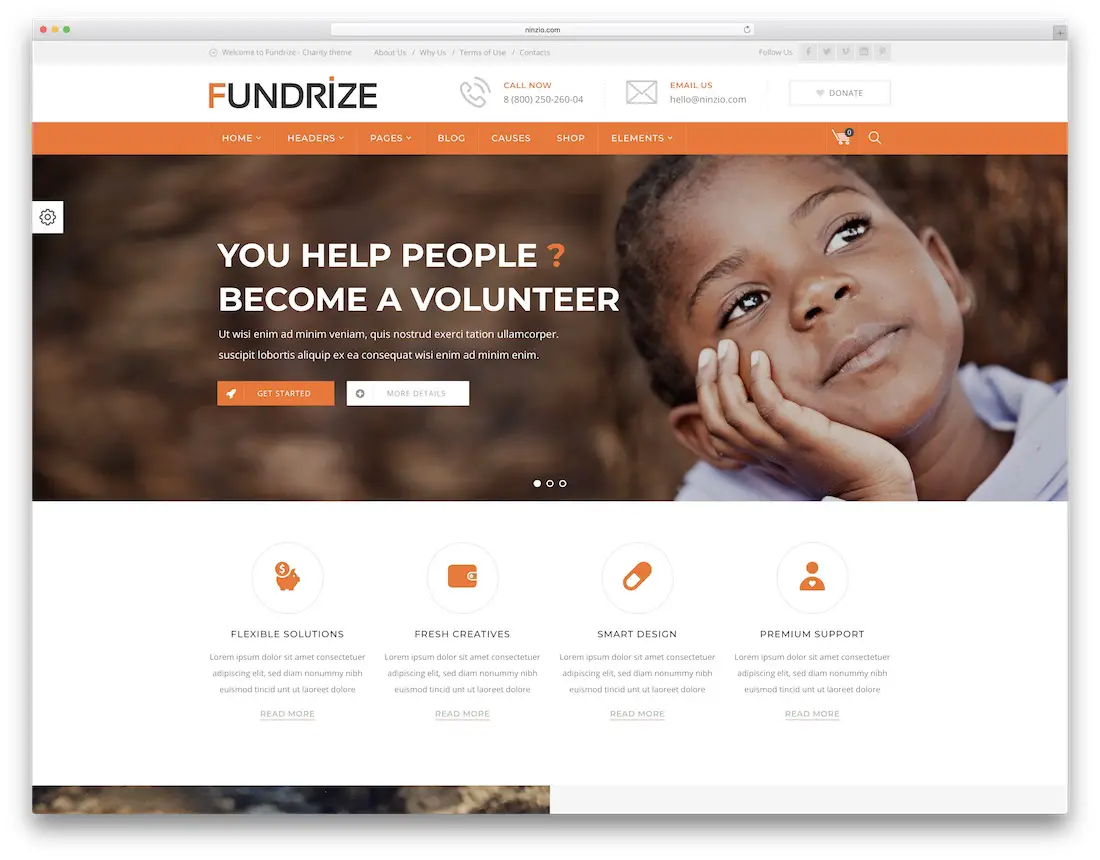 fundrize crowdfunding wordpress thème