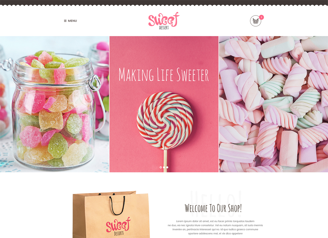 Sweet Dessert - Thème WordPress du Sweet Shop & Cafe