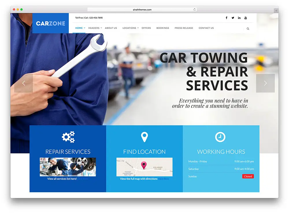23 thèmes WordPress pour les ateliers de réparation automobile et de réparation automobile 2019 10