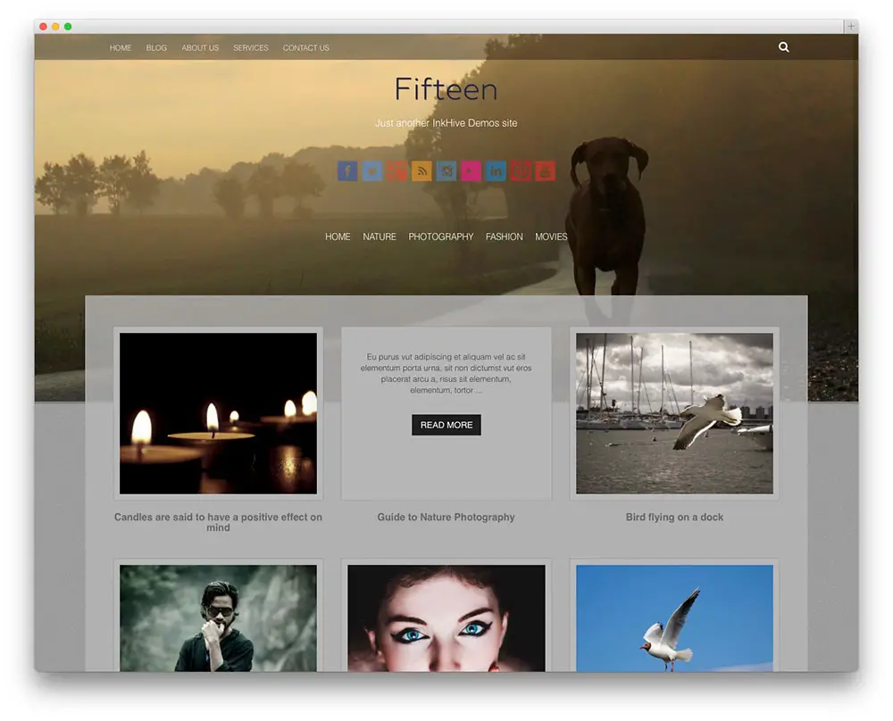 fifteen grid style theme