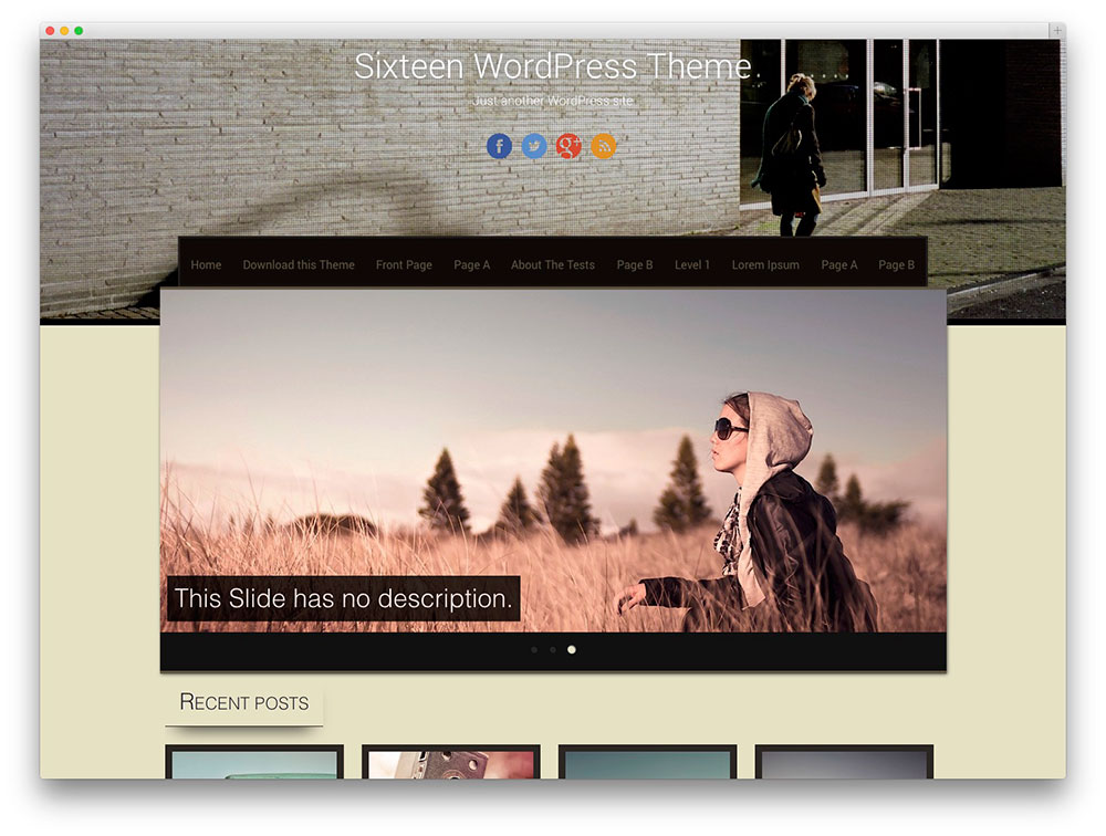 sixteen WordPress theme