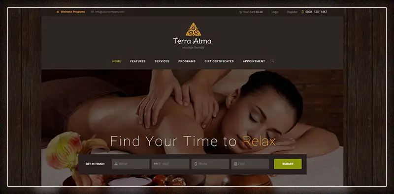 Terra Atma | Thème WordPress pour salon de massage et spa