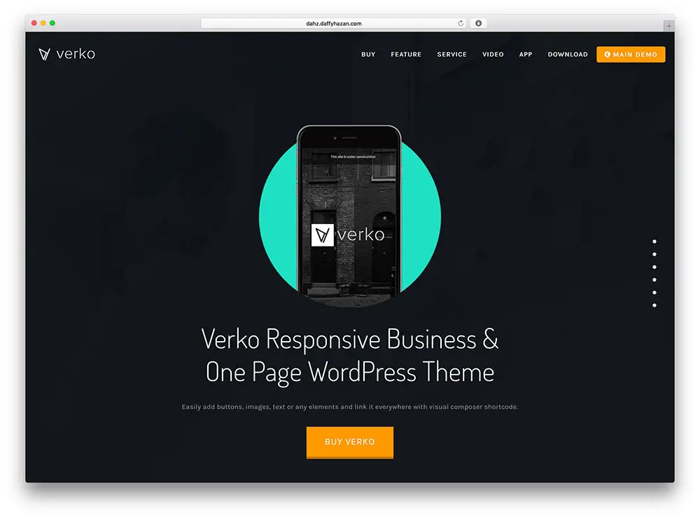 verko - dark one page business theme