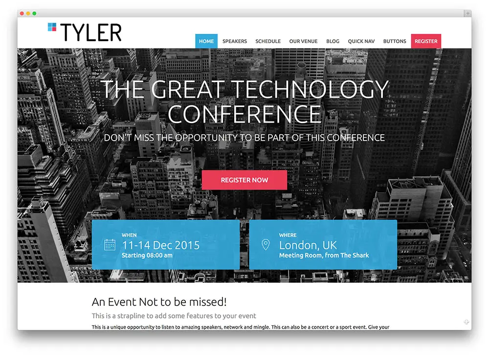 tyler - event management theme