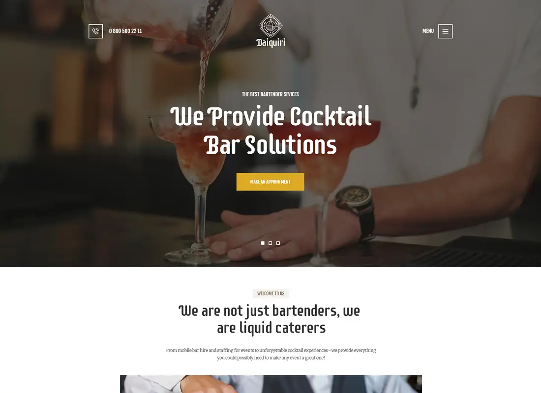 Daiquiri - Barman Services & Catering Thème WordPress