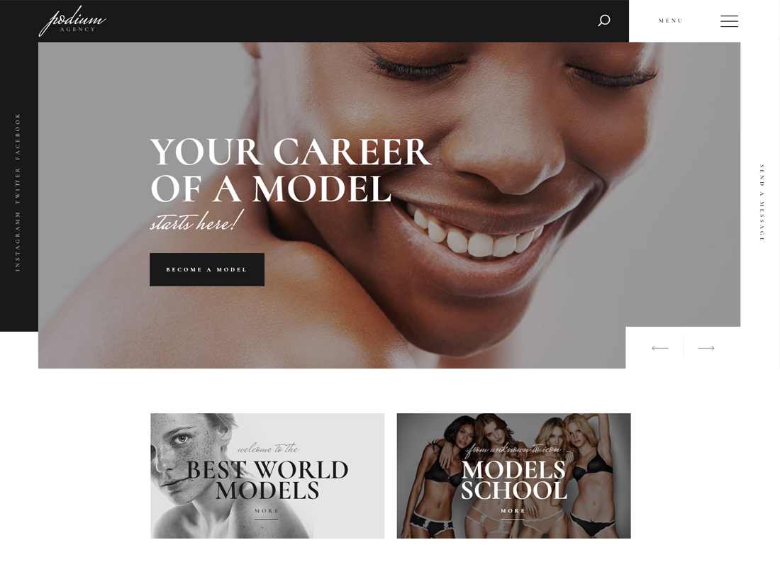 Podium - Modèle de site WordPress pour agence modèle