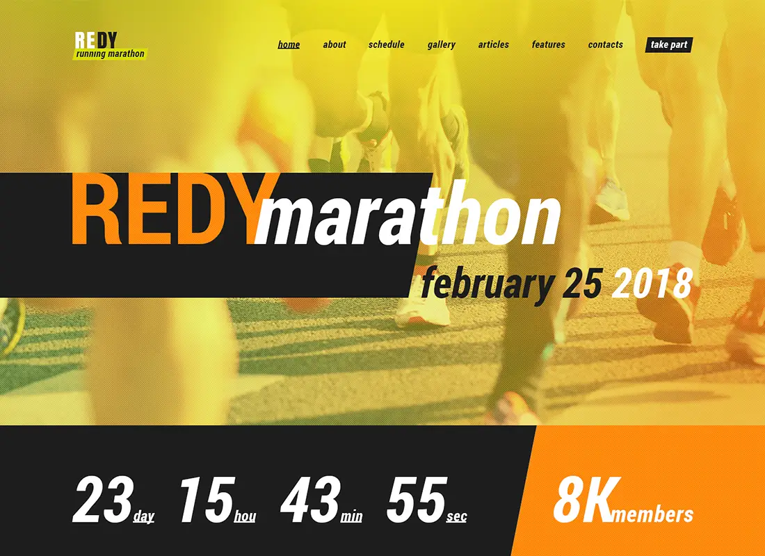 Redy - Thème WordPress pour marathon et sport