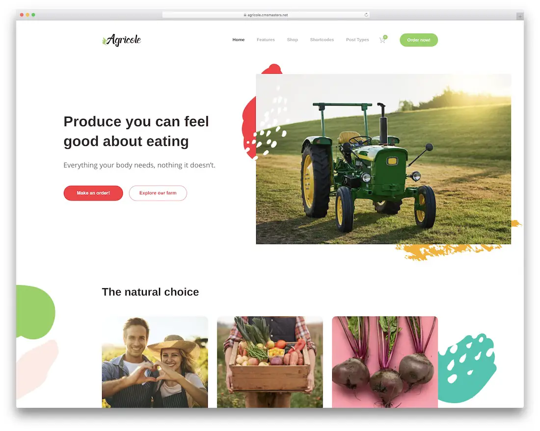 agricole best food wordpress theme