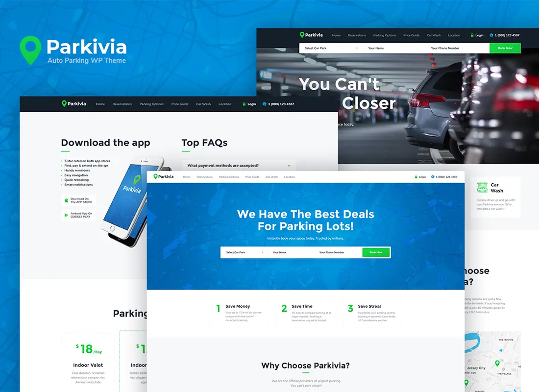 Parkivia | Thème WordPress pour auto parking et car maintenance