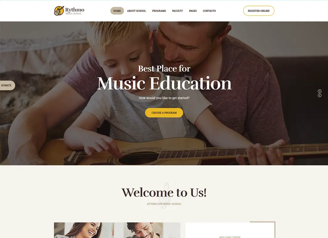 Rythmo - Thème WordPress pour école de musique