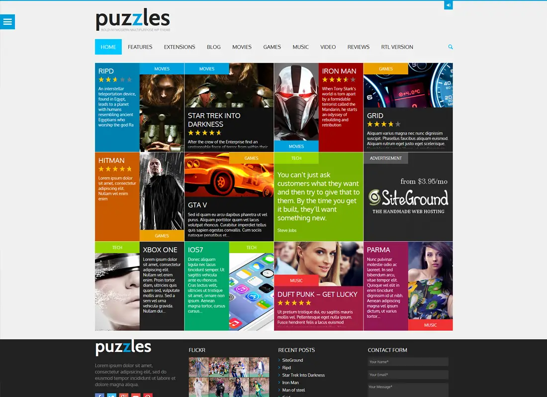 Des puzzles | WP Magazine / Review avec Store Thème WordPress + RTL
