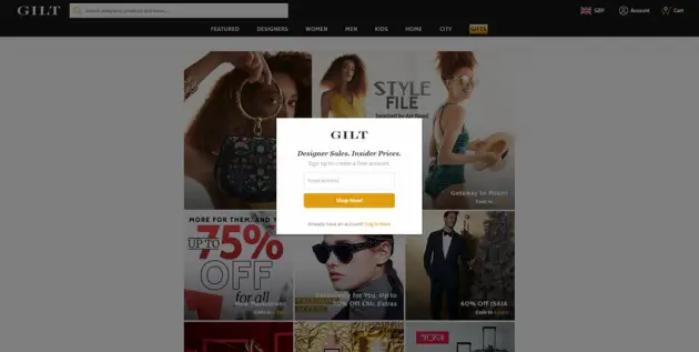 popup ecommerce mobile