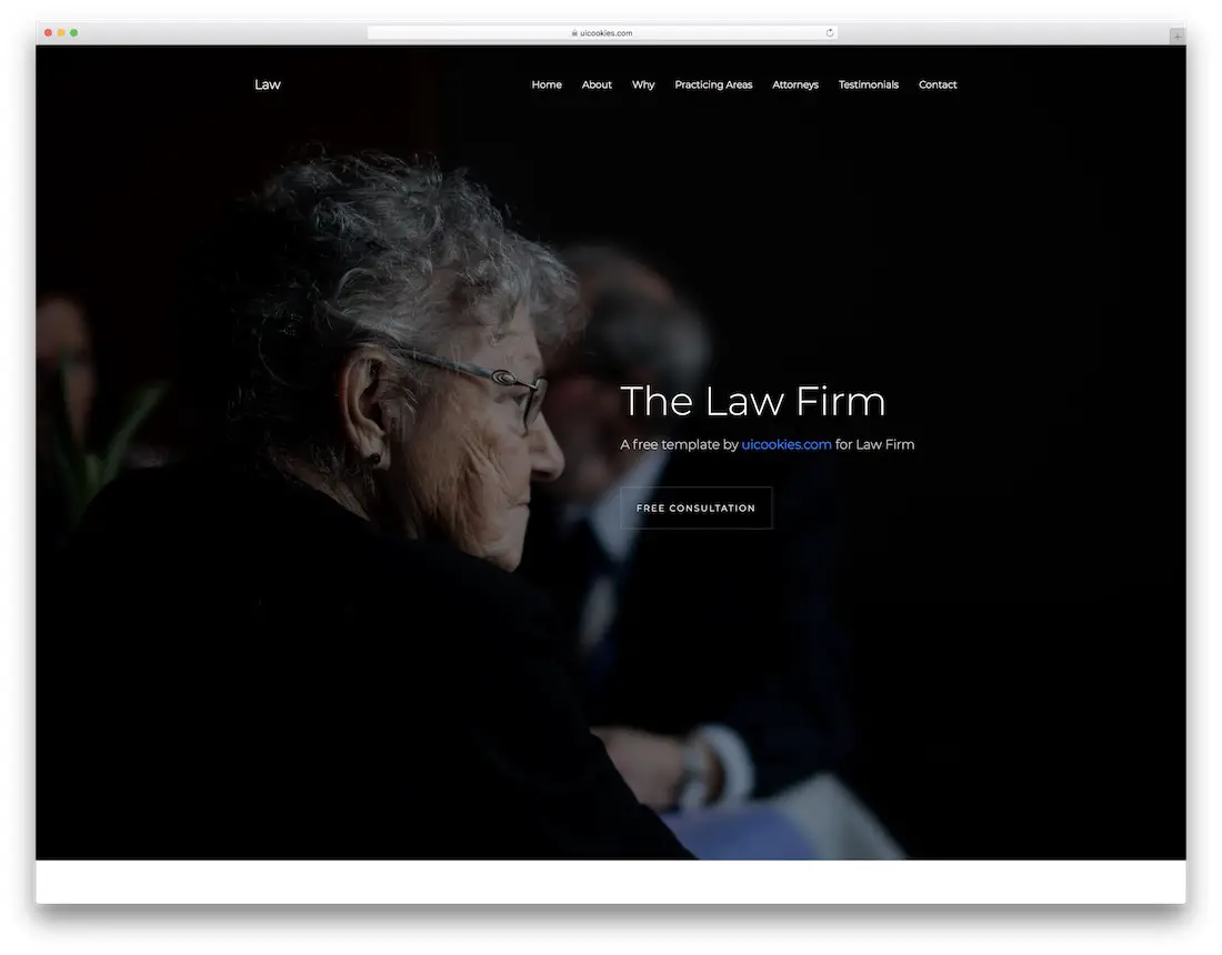 modèle de site Web d'avocat libre de droit