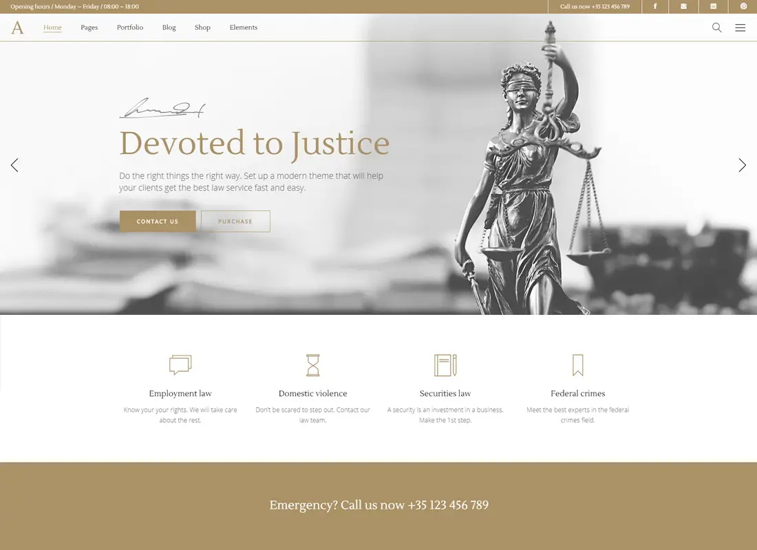 Anwalt | Thème WordPress pour un avocat et un cabinet d'avocats