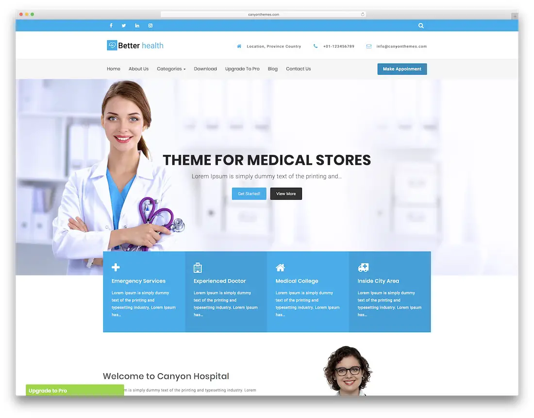 meilleur modèle de site Web médical gratuit pour la santé