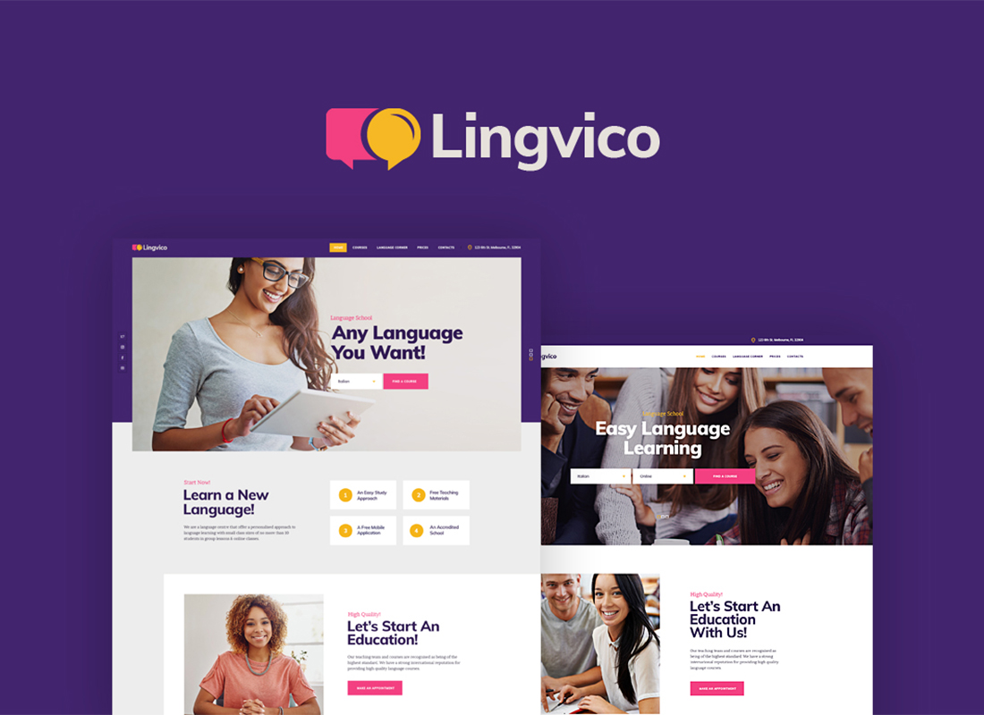 Lingvico | Centre de langues et cours de formation Thème WordPress