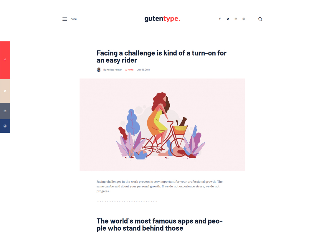 Gutentype - Thème WordPress 100% Gutenberg pour un blog moderne
