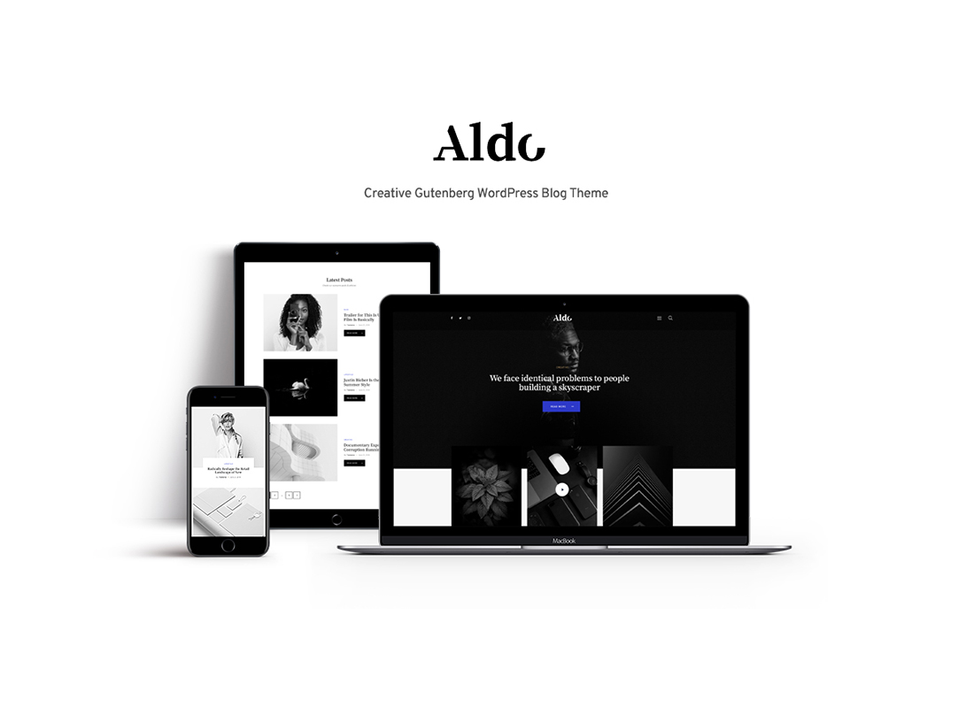 Aldo - Thème WordPress du blog Gutenberg