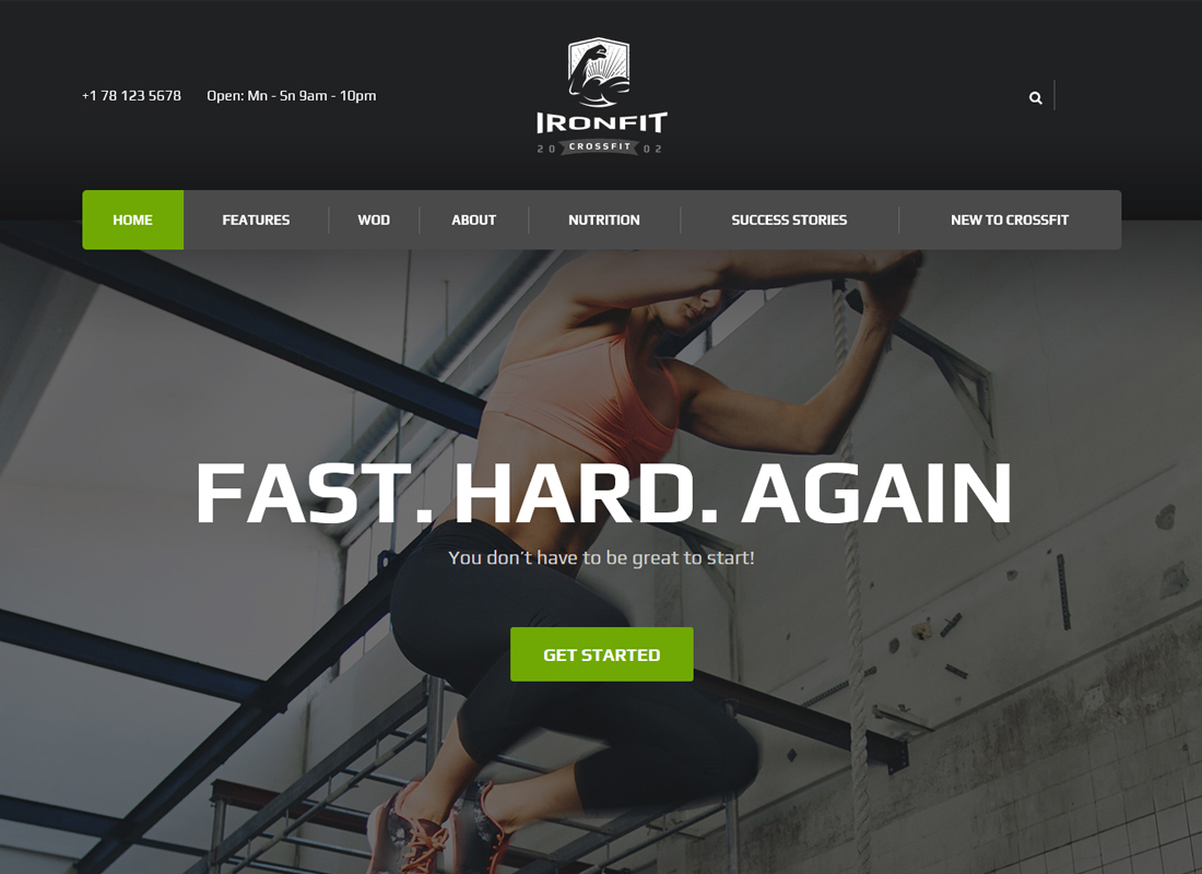 Ironfit - Thème WordPress pour fitness, gymnase et Crossfit