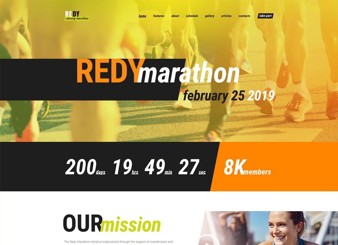 Redy | Thème WordPress pour marathon et sport