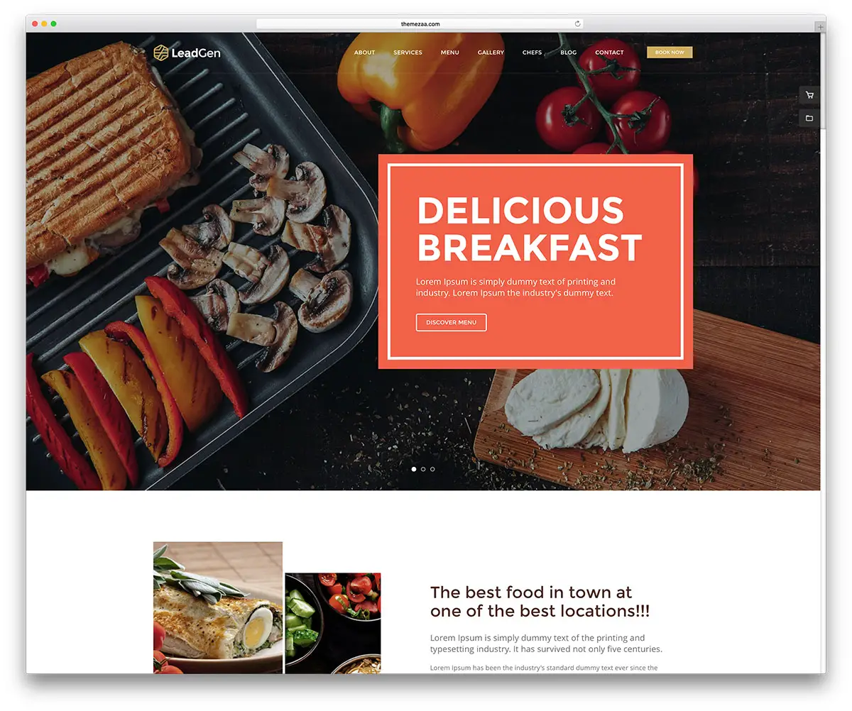 24 meilleurs modèles de sites Web de restaurants HTML, 2019 4
